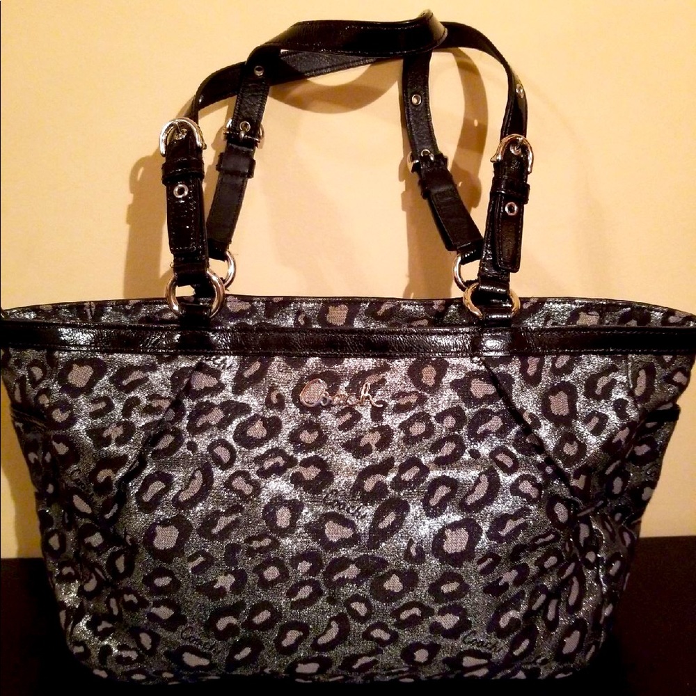 Authentic Metallic Cheetah Coach Bag